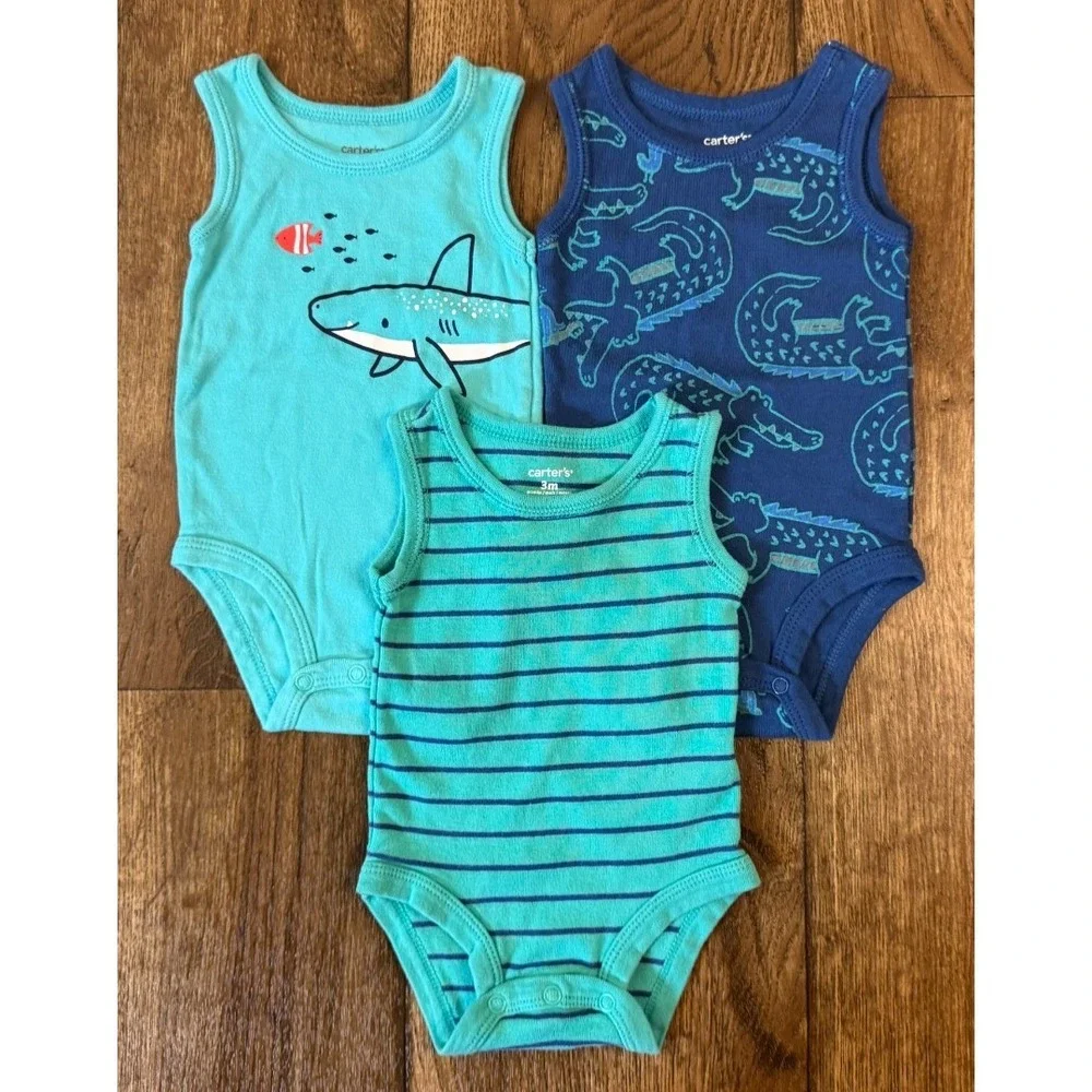 Carters Baby Boy Rompers‎ 3 Months Outfit Clothes Summer Lot Tank Top Bodysuits